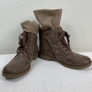 Rocket Dog Women's Rugged Temecula Galaxy PU Snowcamp Combat Boot, Tan, 8 M US